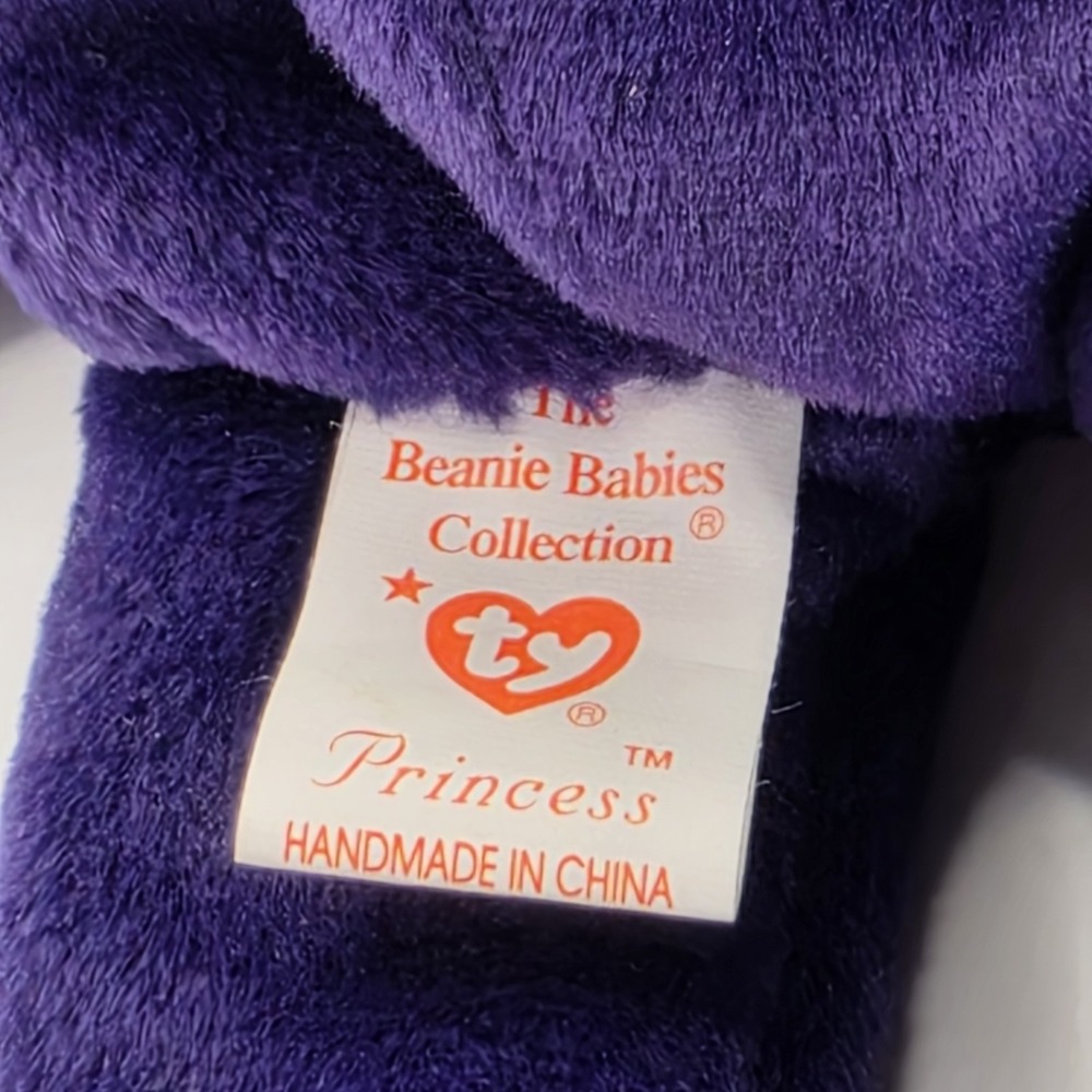 Ty Beanie Baby Princess Diana Bear 1997 Retired Purple Teddy Bear PE Pellets - Picture 14 of 15